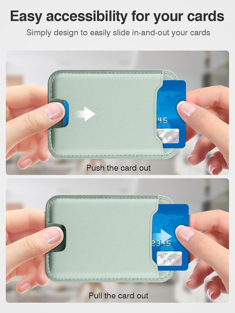 TopMade for Magsafe Wallet, Strongest Magnetic Card Holder for iPhone 17, iPhone 16/15/14/13/12 Series, Leather Magnetic Phone Wallet with Powerful Magnets, RFID Blocking, Fit 4 Cards, Green - Image 4